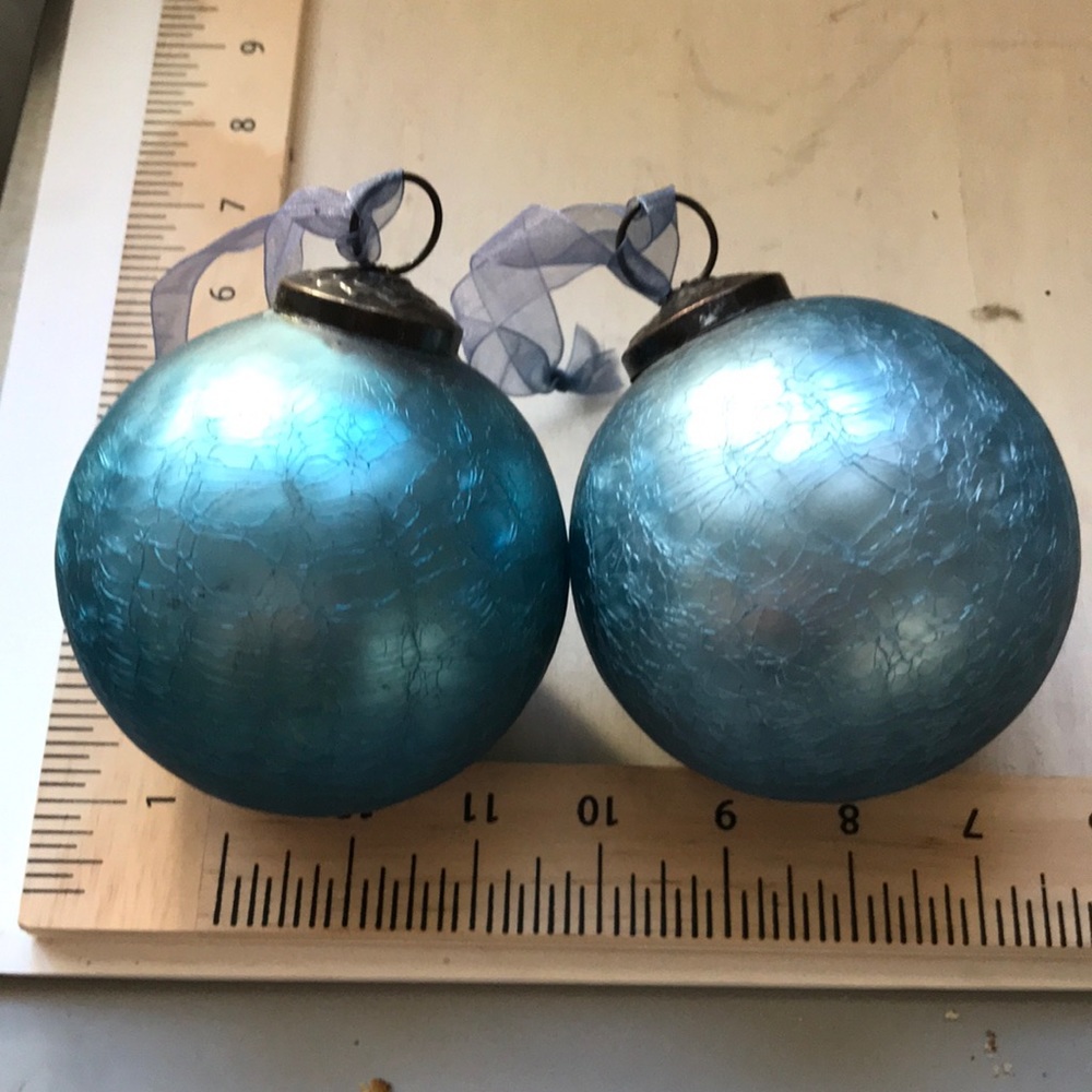 2 Kugel Style Xmas  balls approximately 4 inch including top ball itself 3 ”